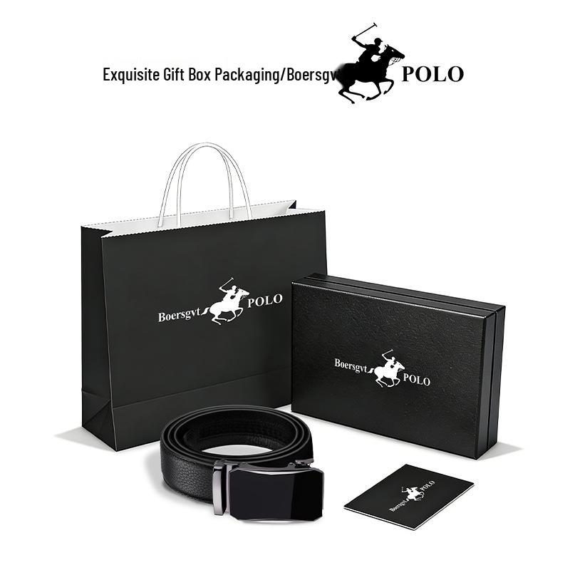 Counter Paul Men's Genuine Leather Automatic Buckle Belt - Light Luxury Business Gift