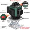 Multifunctional 16 Green Lines Laser Level 3 Degrees  Self-leveling Function Leveling Tool Omnidirectional