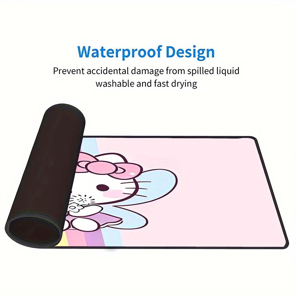 Hello Kitty, Rainbow Themed XXL Mouse Pad - Non-slip Rubber Desk Mat for Gaming and Office Use, Multi-Function Keyboard and Mouse Pad, Ideal