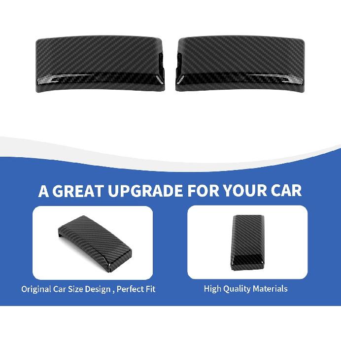 Windshield Pillar Cover Roof Rail Luggage Rack Mounting End Cap Trim Compatible with Ford Bronco Accessories 2021-2025, Carbon Fiber