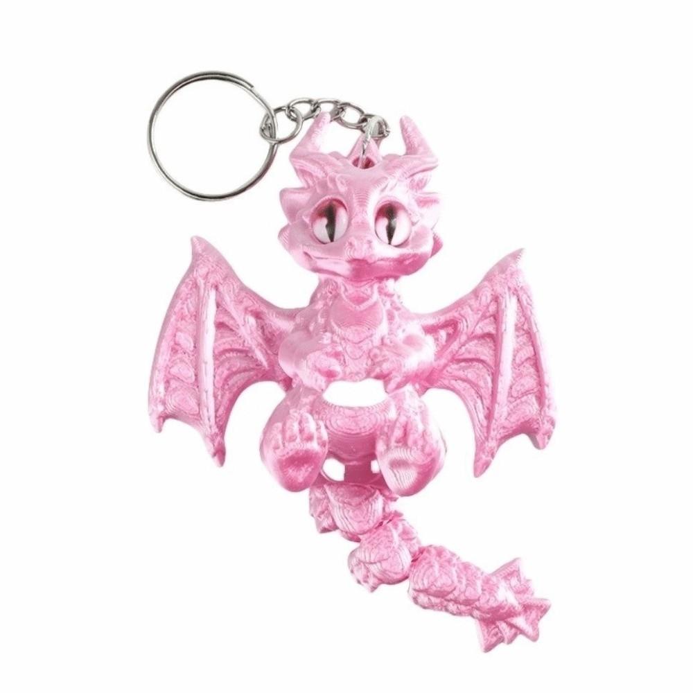3D Printed Pterosaur Keyring Color Gradient Articulated Pendant Dragon Keychain Bag Decoration