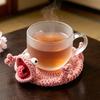 Забавная вязаная крючком ящерица, подставка под стакан, животное, ручная работа, вязаный коврик, 3D-дизайн с переворачиванием, подставка под напитки