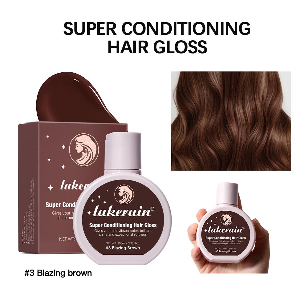 Глазурь для волос Super Gloss Цветная Кондиционирующая Блеск Смываемая Полуперманентная Глазурь для волос, улучшающая цвет, Питает и Восстанавливает, Легкая