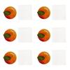 6pcs Orange Simulated Fruit Greeting Cards Peach Persimmon Peel Fruit Cards with Envelope Paper Holiday Blessings Cards