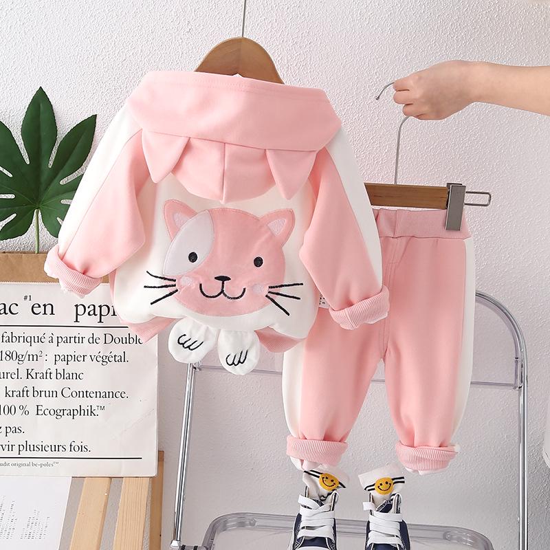 Spring 2025 Fashion: Girls' Sporty Two-Piece Sweatshirt Set