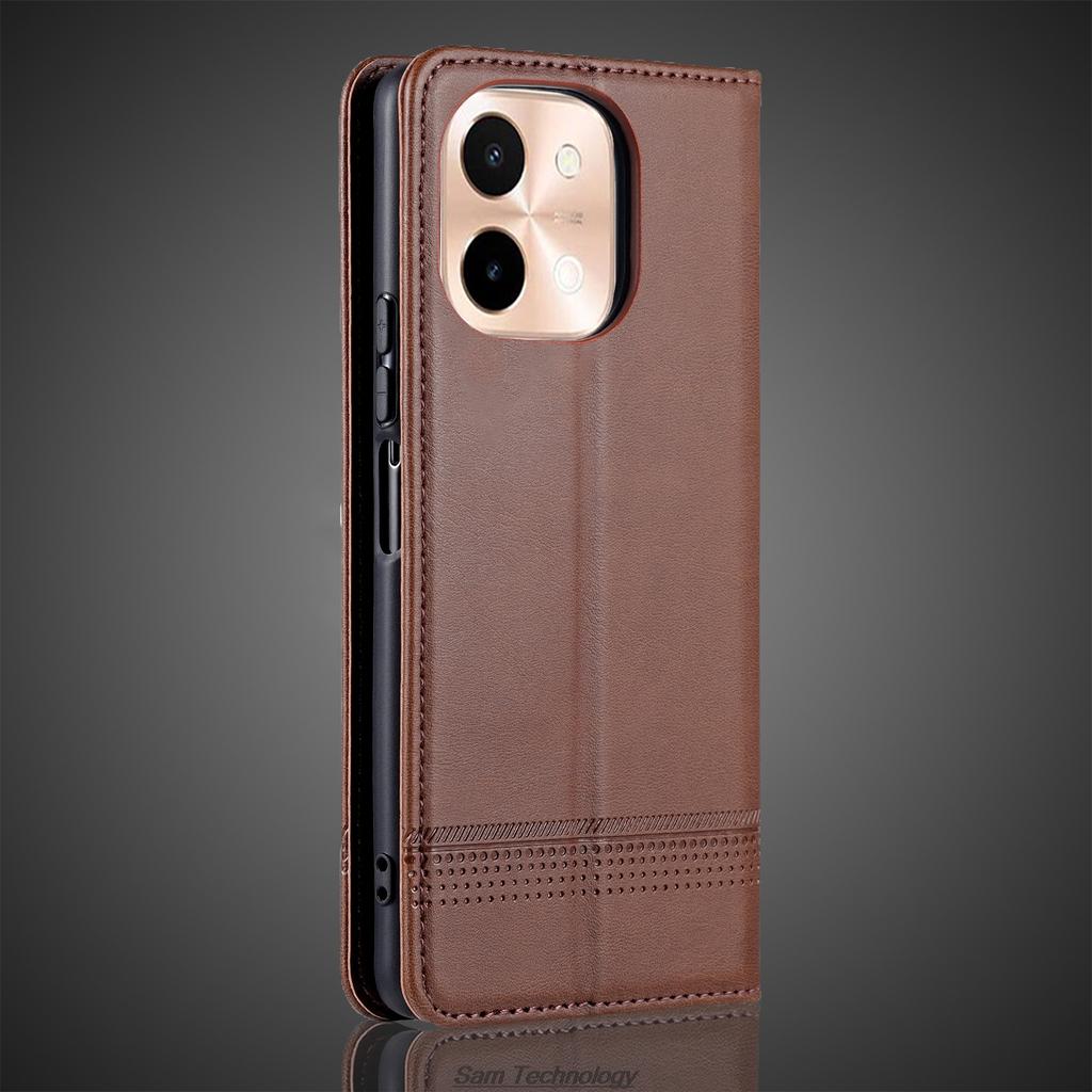 Роскошный магнитный адсорбционный кожаный чехол для Vivo Y28 4G Flip Cover Защитный чехол Capa Fundas Coque