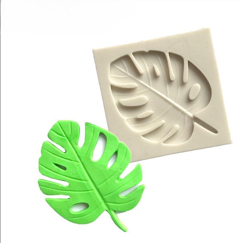 Cake Sugar Craft Molds Kitchen Handamde Baking Tools Random Color Silicone Cake Creative Leaves Shaped Stencil Polymer Clay Cup
