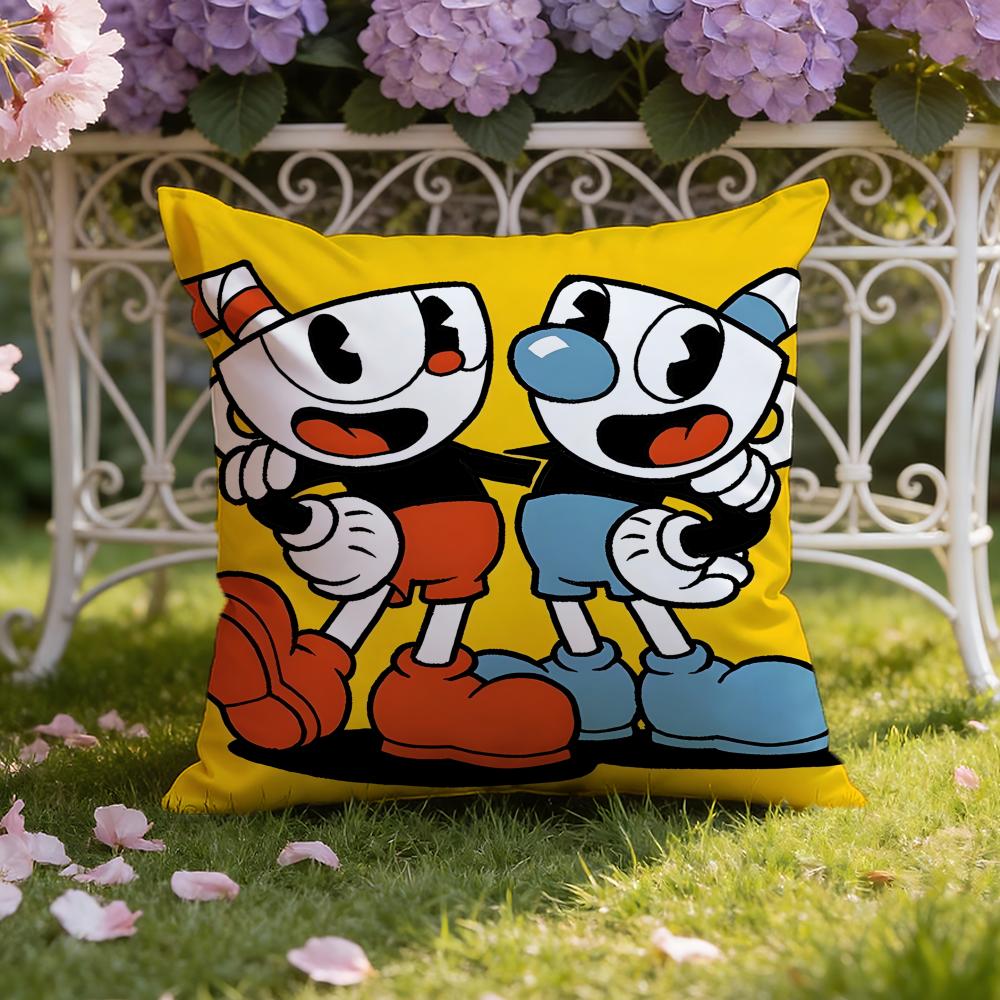 Мультяшная Наволочка C-Cuphead для Дома и Автомобиля, Двусторонняя Наволочка: Двусторонняя конструкция для максимального комфорта