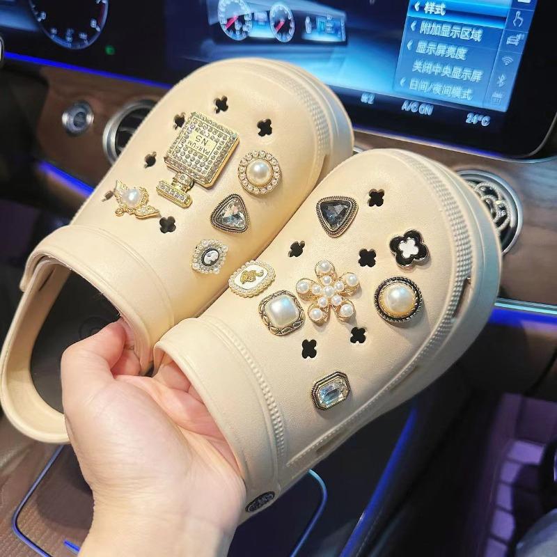 Роскошный дизайнерский брелок для обуви Crocs DIY Baroque Pearl Diamond Shoes Decoration Buckle для Croc Charms Hole Shoes Accessories