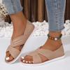Women's Sandals Summer Selling Open Toe Flat Anti-Slip Sandals Fashion Round Toe Shallow Mouth Slip-on Women's Bag Heel Slippers