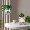 Disco Ball Hanging Flower Pot For Indoor Plants Bohemian Style Flower Planter Pots Rope Mirror Hanging Basket Garden Decor Vase