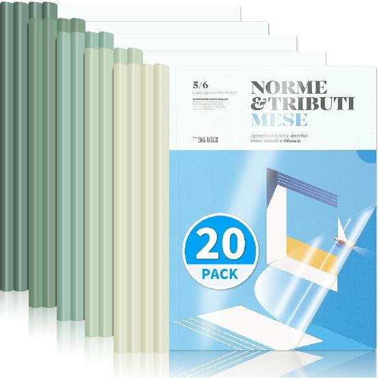 10 Pack, Clear Report Covers with Sliding Bar, 50-Sheet Capacity – Presentation Folders for Letter and A4 Sheets Size, Resume & Document Binders