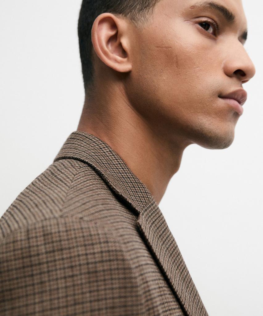 Massimo Dutti 100% Wool Houndstooth Blazer
