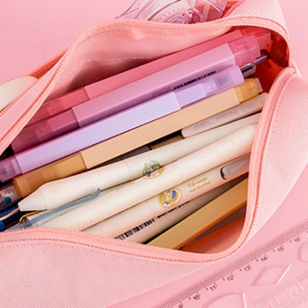 Double Layer Pencil Case Waterproof Stationery Organizer Zipper Pen Pouch Students