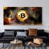 Burning Bitcoin Canvas Painting Nordic Dollar Money Posters and Prints Wall Art Pictures for Living Room Vintage Decor No Frame