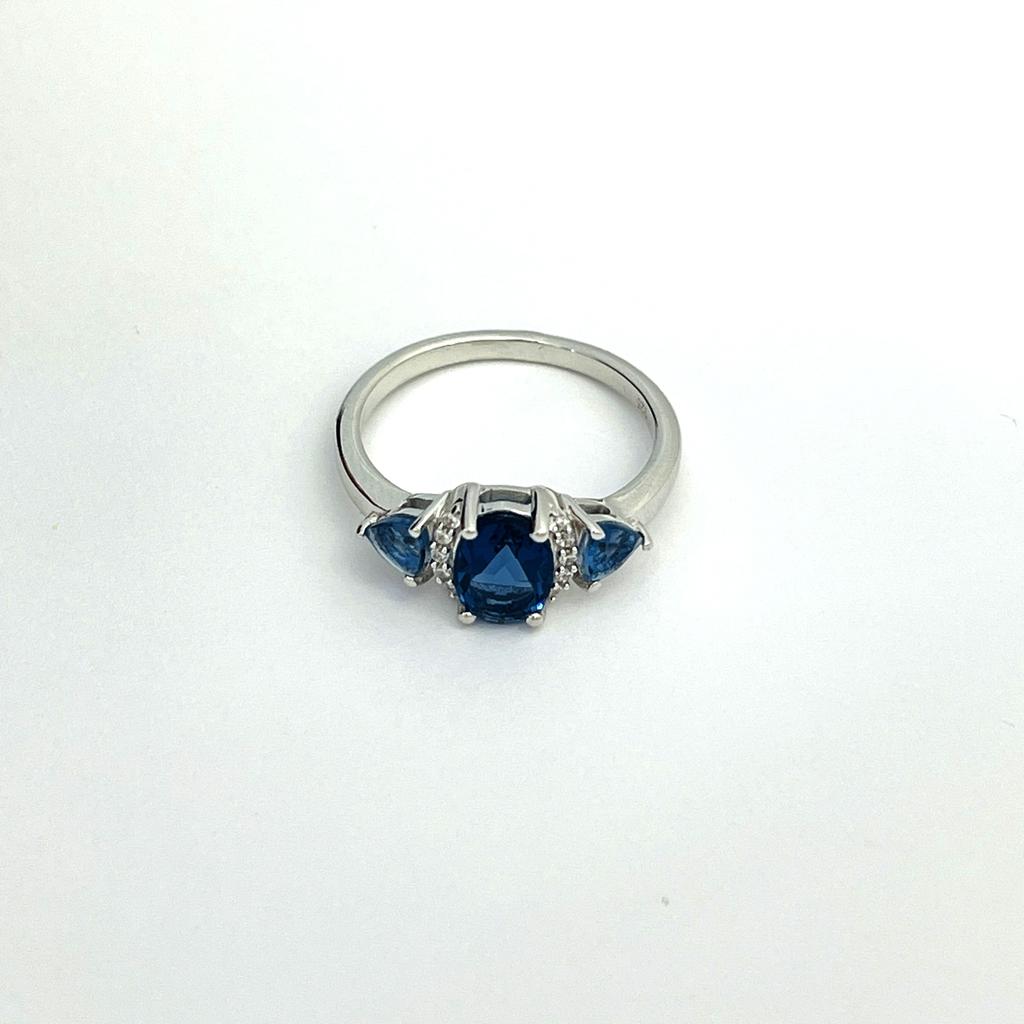 Серебряное кольцо с искуственным танзанитом nano 1.57ct (2110224) 2.44 гр. 925 пробы