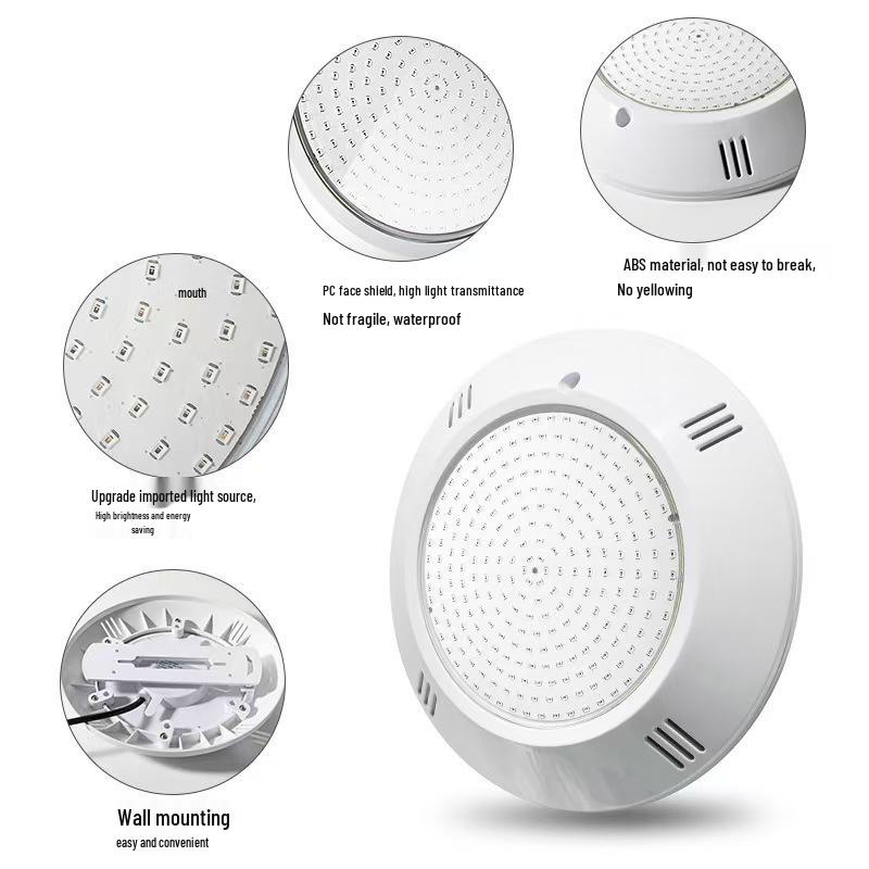 Wireless RGB Waterproof IP68 Wall-Mounted LED Pool Light with Colorful Remote Control.