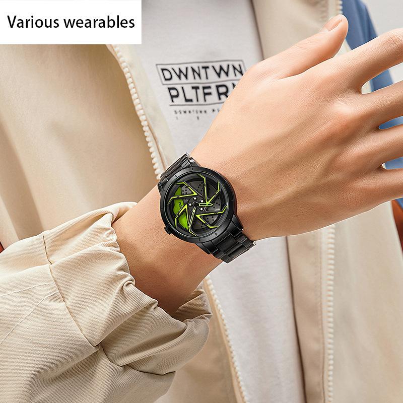 Стальной пояс Личность Крутые мужские кварцевые часы Модная атмосфера Повседневные мужские часы