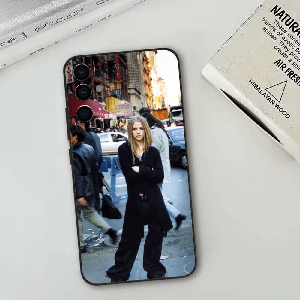 A-A-Avril Phone Case Black Silicone Soft For Samsung S25,S24,S21,S22,S23,S30,Ultra,S20,Plus,Fe,Lite