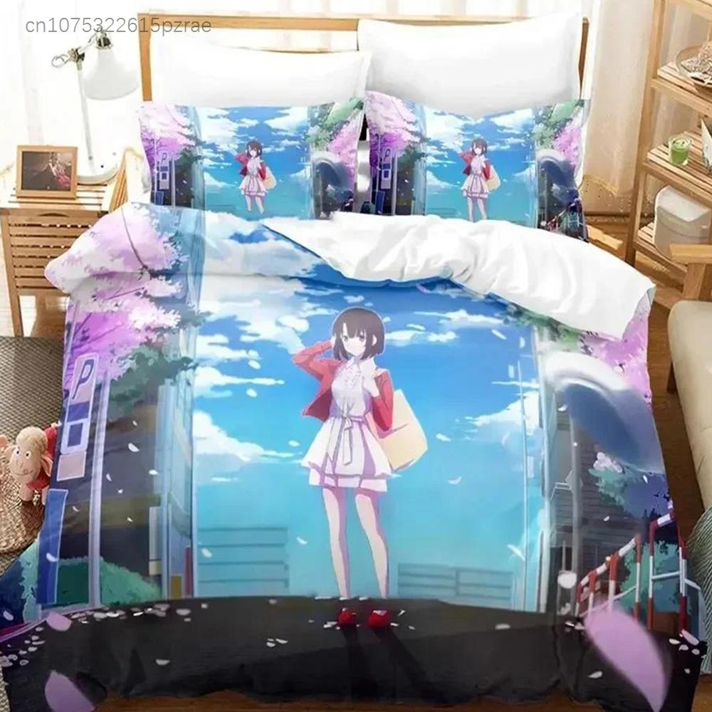 Аниме Saenai Heroine No Sodatekata Мегуми Като Уютное Постельное Белье Пододеяльник Наволочка Комплект Постельного Белья Украшение Детской Комнаты