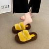 Women's Fuzzy Slippers: New 2025 Thick-Soled, Height-Enhancing, Plus Velvet Cotton for Autumn/Winter