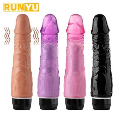 Водонепроницаемый реалистичный фаллоимитатор-вибратор, мягкое желе, мощный, G-spot, мастурбация, игрушки для взрослых для женщин и мужчин