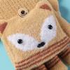 Finger Cute Autumn Winter Warm Gloves Children Mittens Knitted Gloves Flip Fingerless Gloves