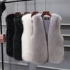 Новый осенне-зимний жилет из искусственной норки, женская студенческая шуба из искусственного меха, женский жилет из искусственного меха лисы, утолщенный меховой жилет