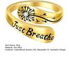 Just Breathe Dandelion Ring Adjustable Zinc Alloy Hope Ring Inspirational Dandelion Ring Encouragement Gift