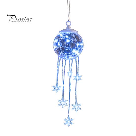 Decorative Hanging Ornaments for Tree LED Christmas Ornament, Icy Glow Sparkling Snowflake Cascade Decoration, Durable Plastic Baubles Winter Lighted