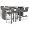 Day and Night - Day and Night Garden Bar Furniture 9 Pieces Synthetic Rattan Gray Acacia Wood