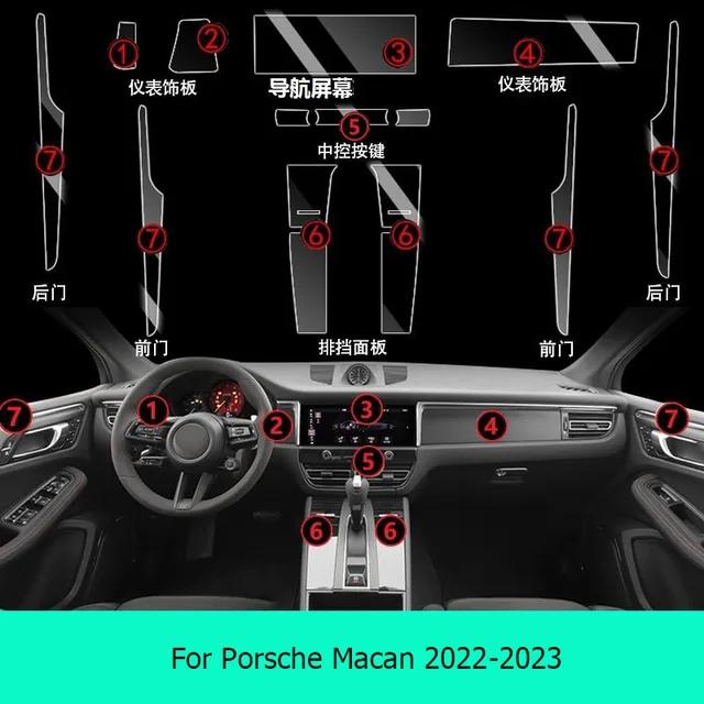 Car Interior Door Center Console Media Dashboard Navigation TPU Anti-scratch Protector Film For Porsche Macan -