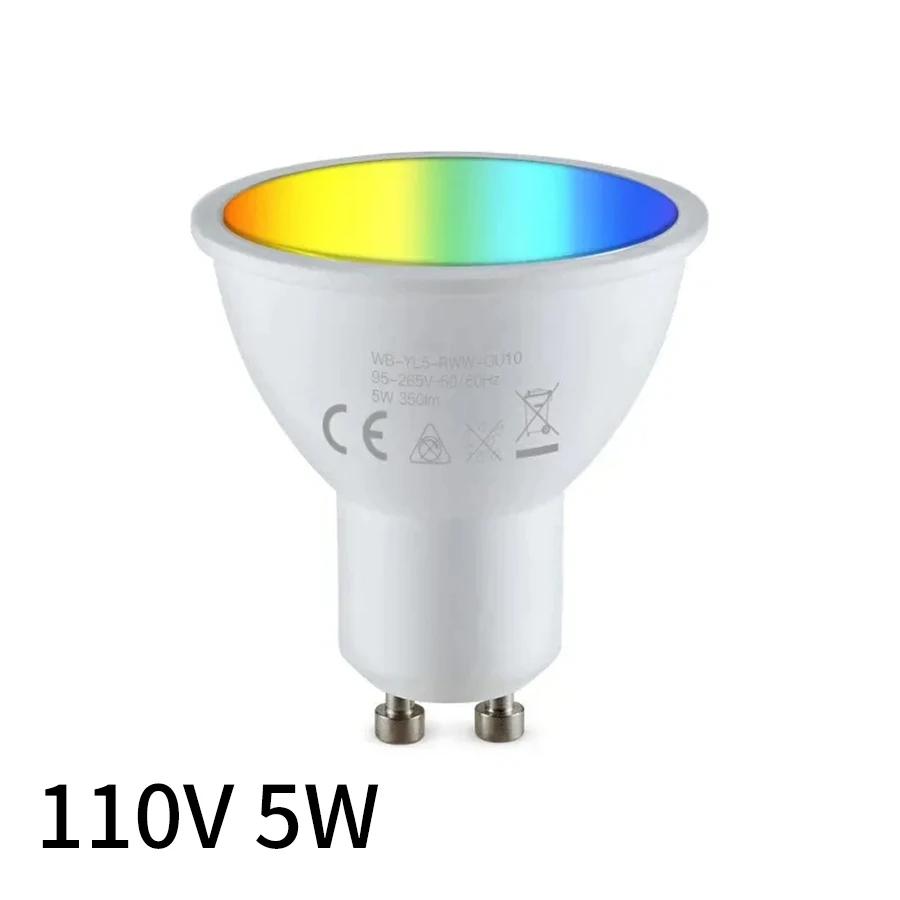 Tuya Smart Wifi GU10 LED Bulb Dimmable Spotlight RGBCW Lamp 5W 7W 9W Smart Life APP Voice Control Alexa Google Home AC 220V 110V