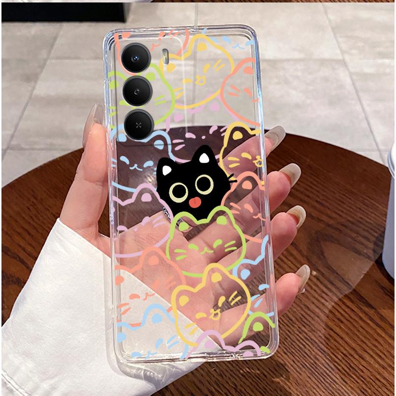 Для Realme C71 4G Чехол RMX5303 Прозрачный Мягкий Силикон Роскошный Милый Кролик с Сердечком Забавный Узор Защитный Бампер Чехол для Телефона Realme C71