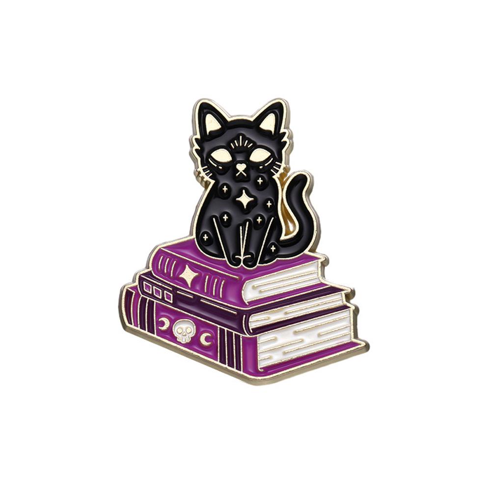 Эмалевая иконка Magic Cat, брошь на Хэллоуин, кукла-призрак, Bad Witch Club, брошь в стиле панк-готики, значок на воротник, подарок на Хэллоуин