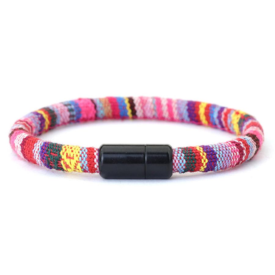 Богемный ручной браслет из веревки для мужчин и женщин, этнический стиль, модель для пары, красочная ткань, BFF, подходящие украшения