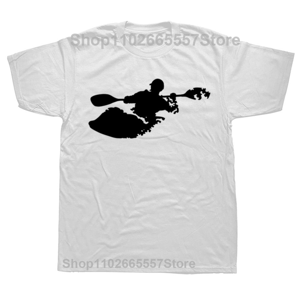 Funny Kayak T Shirts Summer Style Graphic Cotton Streetwear Short Sleeve Unique Basic Print Summer Kayaking Tshirt Men