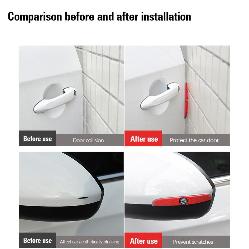 DCLLR1 4Pcs Car Anti-collision Strip Silicone Protection Pad For Alfa Romeo Giulietta Mito 159 Giulia Stelvio 156 147 Tonale Disco