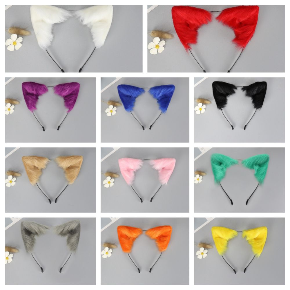 Artificial Cat Ears Headband Furry Lolita Ears Headwear Practical Hair Accessories Adults