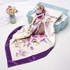 Women Simulation Silk Scarf Female Print Small Square Scarf Temperament Fashion Silk Scarf