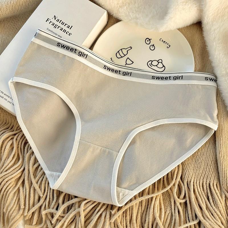 Women's Panties Triangle Sports Style Minimalist Girls' Underwear Mid Waist Japanese White Black Women Underwear