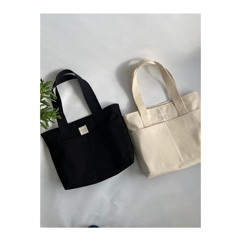 Бежевая эко-сумка из плотной ткани