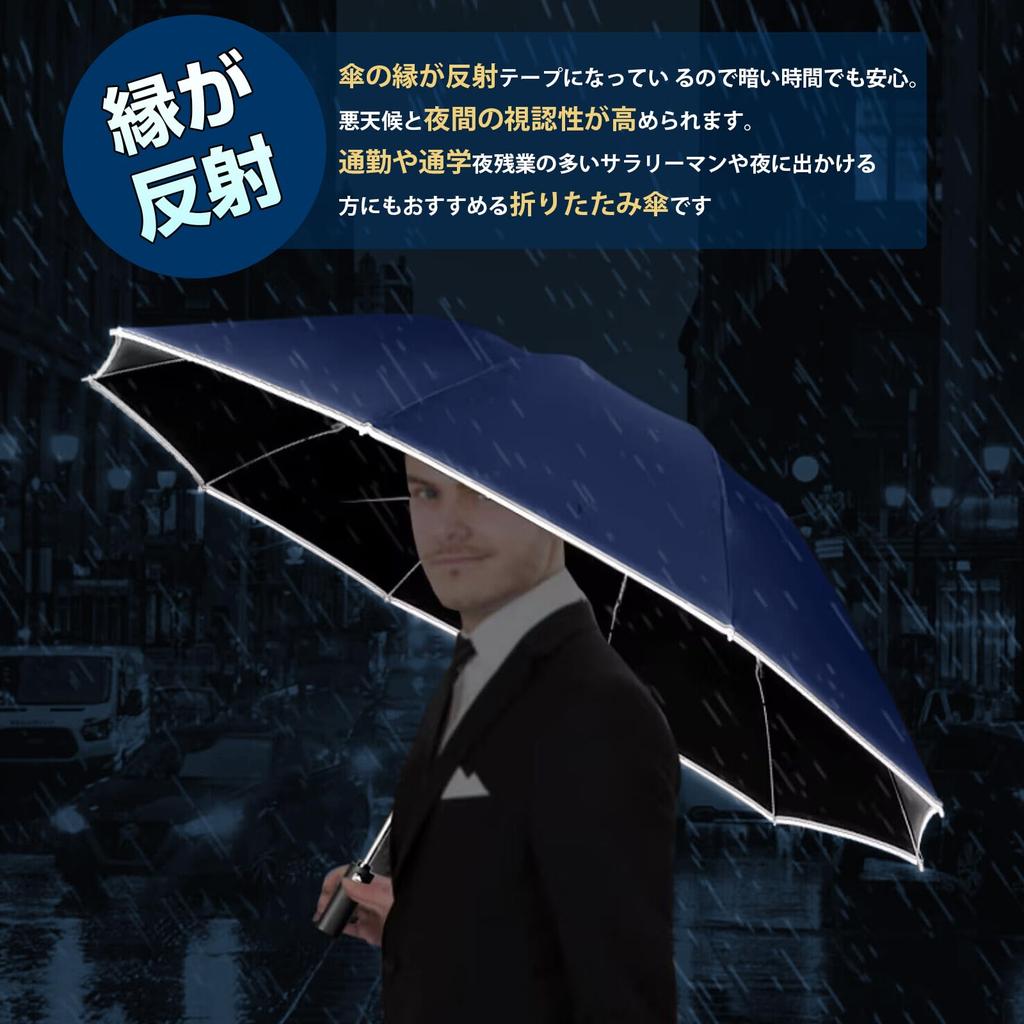 Folding Umbrella New 10 Ribs Reverse Folding Automatic Large UV For Both Sunny and Rainy Rainy Season Typhoon Reflective Easy To Includes Storage Navy