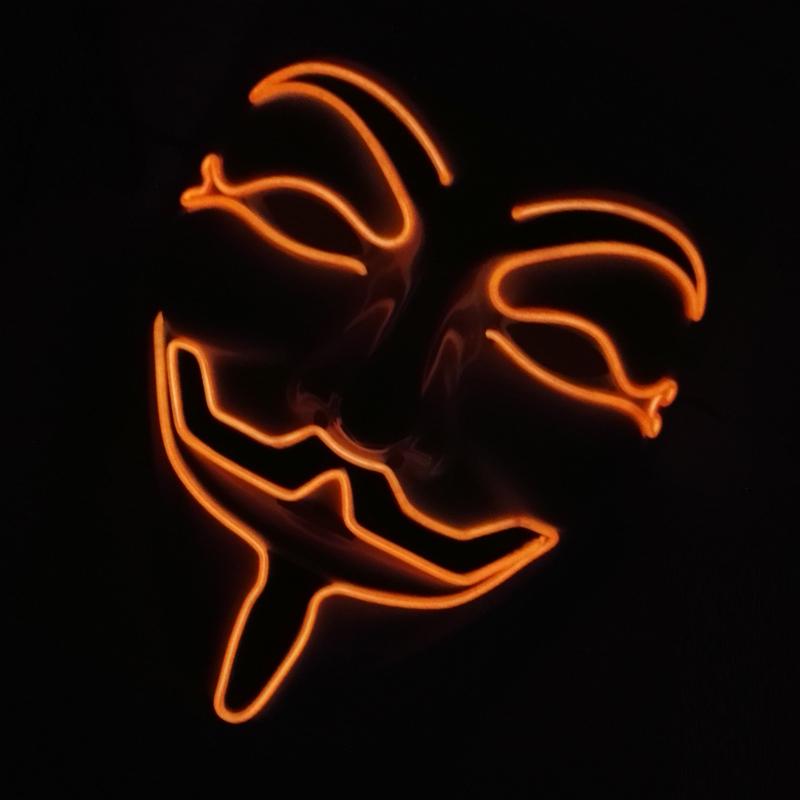 V For Vendetta Mask Cosplay Guy Fawkes Hacker Glowing Mask For Halloween Carnival Decor Props