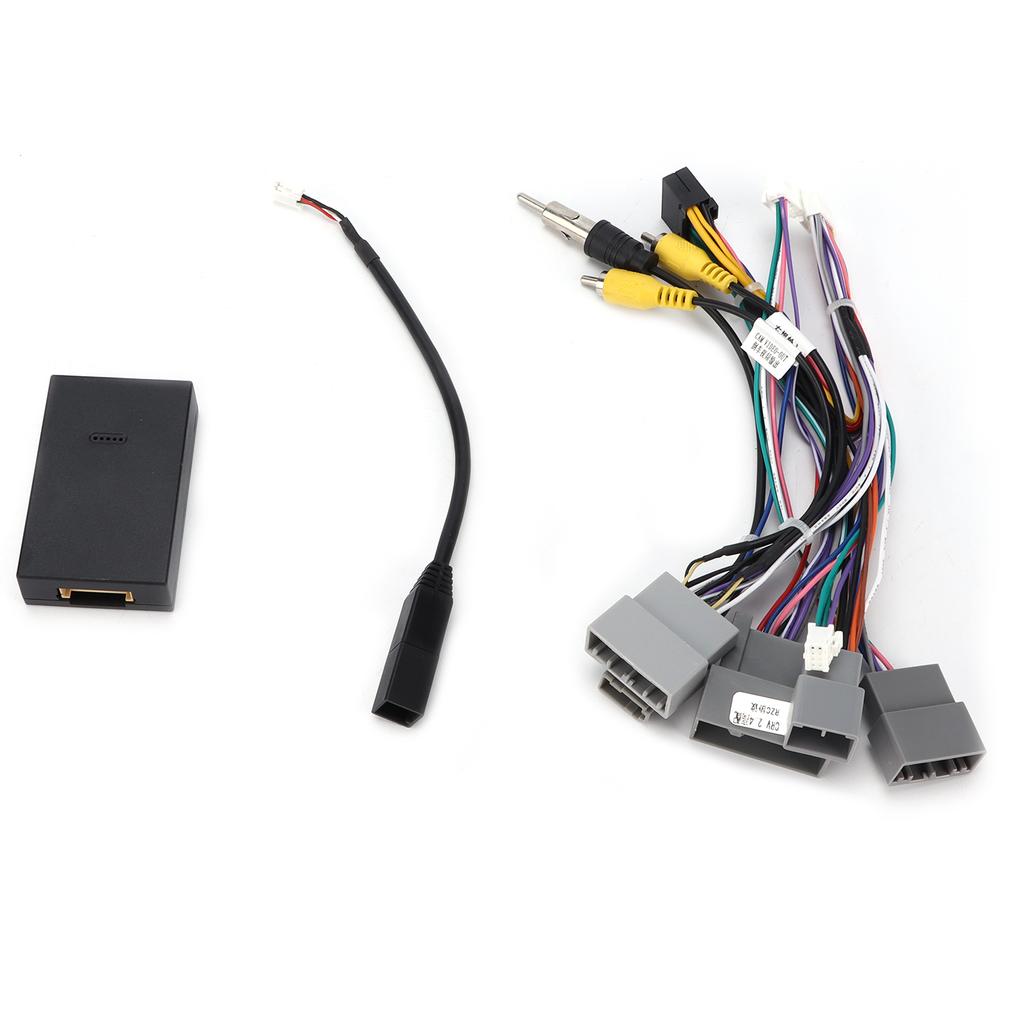 16Pin Audio Wire Harness Adapter Power Cable with Canbus Box for Android Replacement for CRV