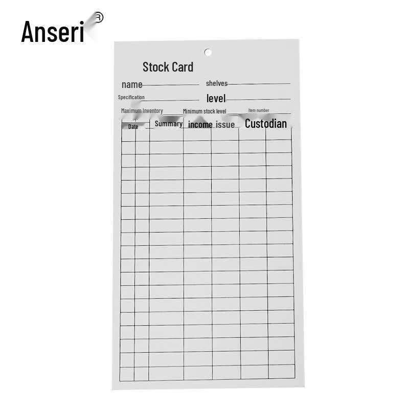 Двусторонние инвентарные карточки Anserui