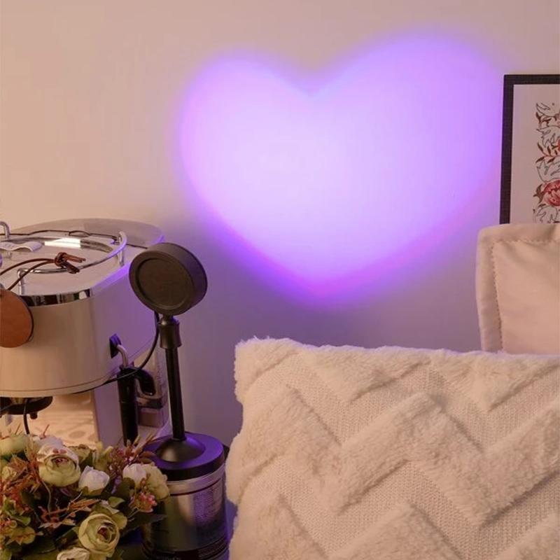 2025 Закатное освещение Любовная проекция Ночник Закатная проекция Светодиодная настольная лампа Атмосфера спальни Радужный свет Декоративный свет