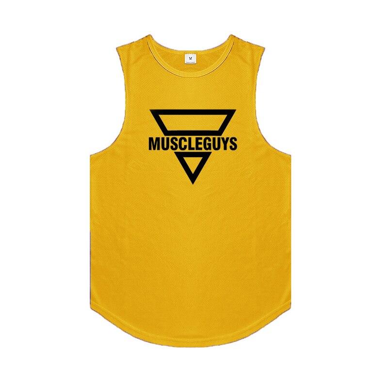 Muscleguys, новая молодежная спортивная повседневная майка, летняя облегающая и дышащая мужская майка, жилет для фитнеса, бодибилдинга, футболка без рукавов с принтом