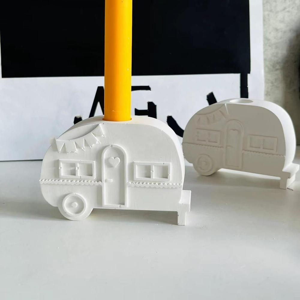 Сделай сам Кемпинговый автобус Подсвечник Силиконовая форма Подсвечник Гипсовая форма для украшения Капельная форма Домашнее украшение