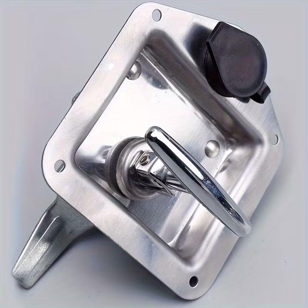 Compact T-handle Lock Black Stainless Steel Lock Secure Tool Folding Lock Door